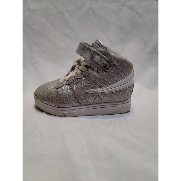 Fila Vulc 13 Silver Glitter Blast Hi-Top Sneakers Size 11 - Picture 1 of 9